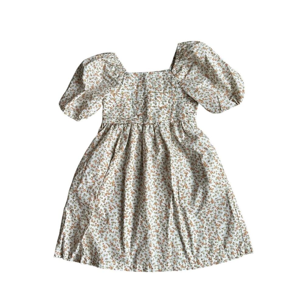 Copper Key Girls' Floral Smocked Back Puff Sleeve Floral Dress M